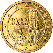 Autriche, 10 Euro Cent, 2003, SPL, Laiton, KM:3085