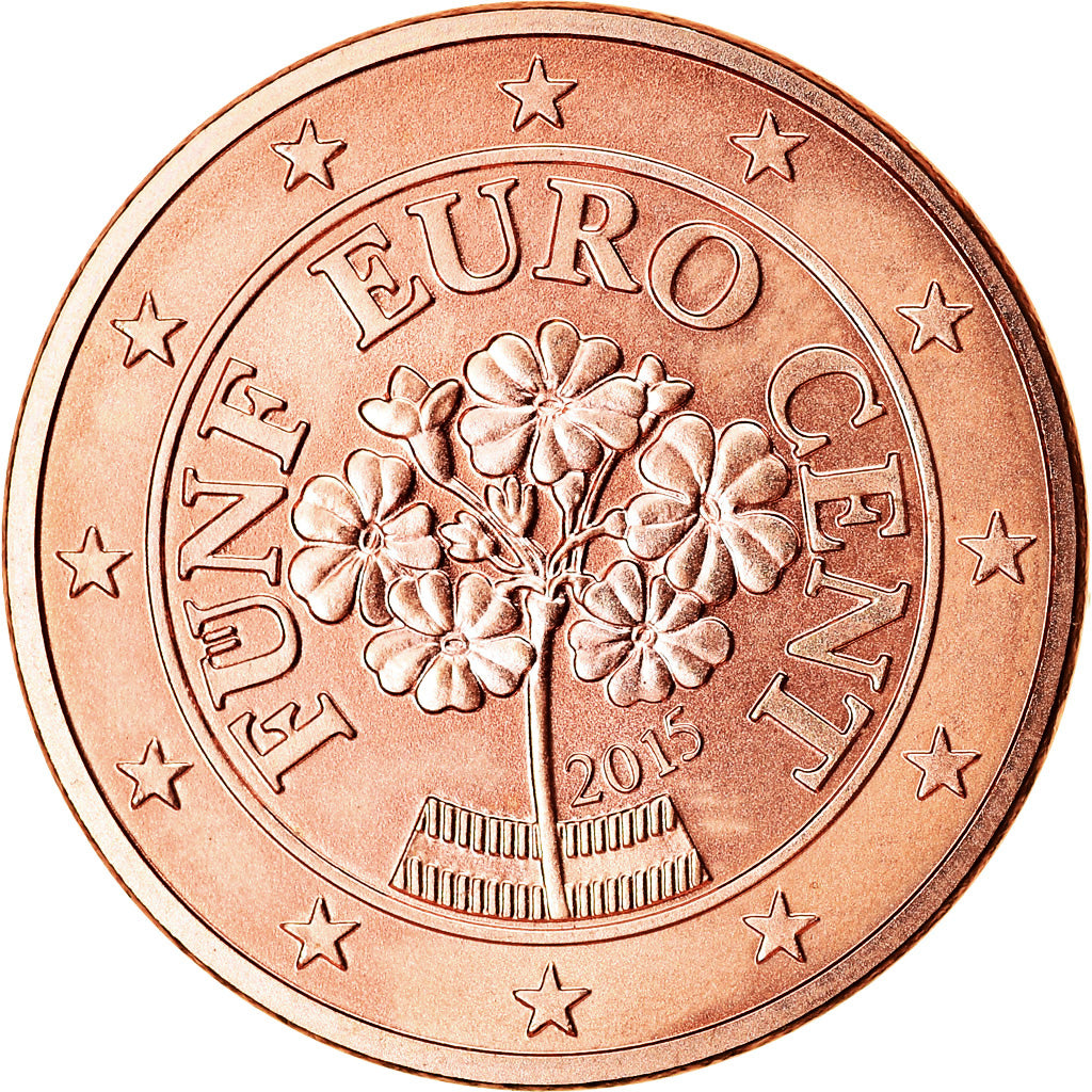Austria, 5 Euro Cent, 2015, SPL, Acciaio placcato rame