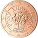 Österreich, 5 Euro Cent, 2016, UNZ, Copper Plated Steel