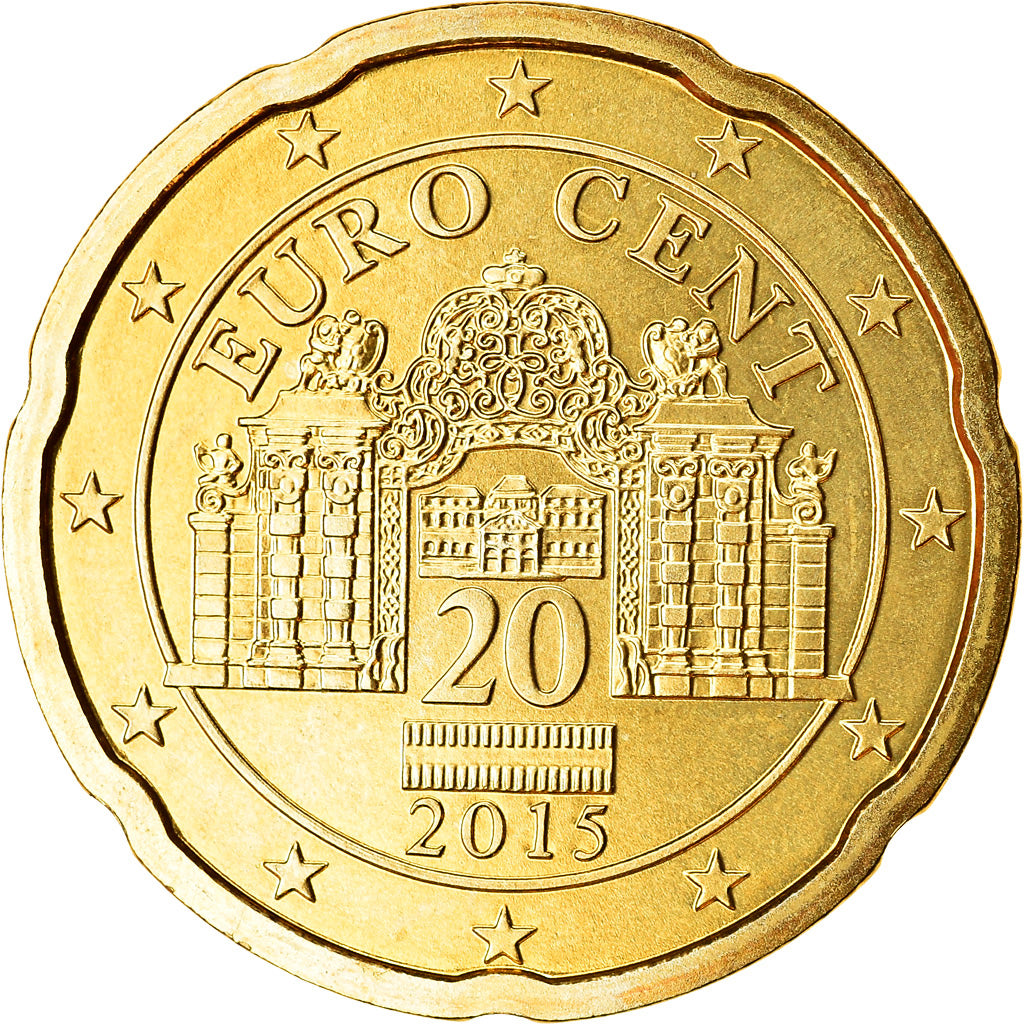 Autriche, 20 Euro Cent, 2015, SPL, Laiton
