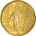 France, 20 Euro Cent, 1999, EF(40-45), Brass, KM:1286