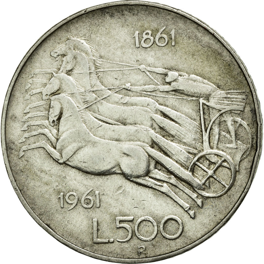 Coin, Italy, 500 Lire, 1961, Rome, EF(40-45), Silver, KM:99