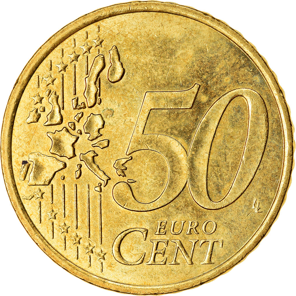 France, 50 Euro Cent, 1999, EF(40-45), Brass, KM:1287