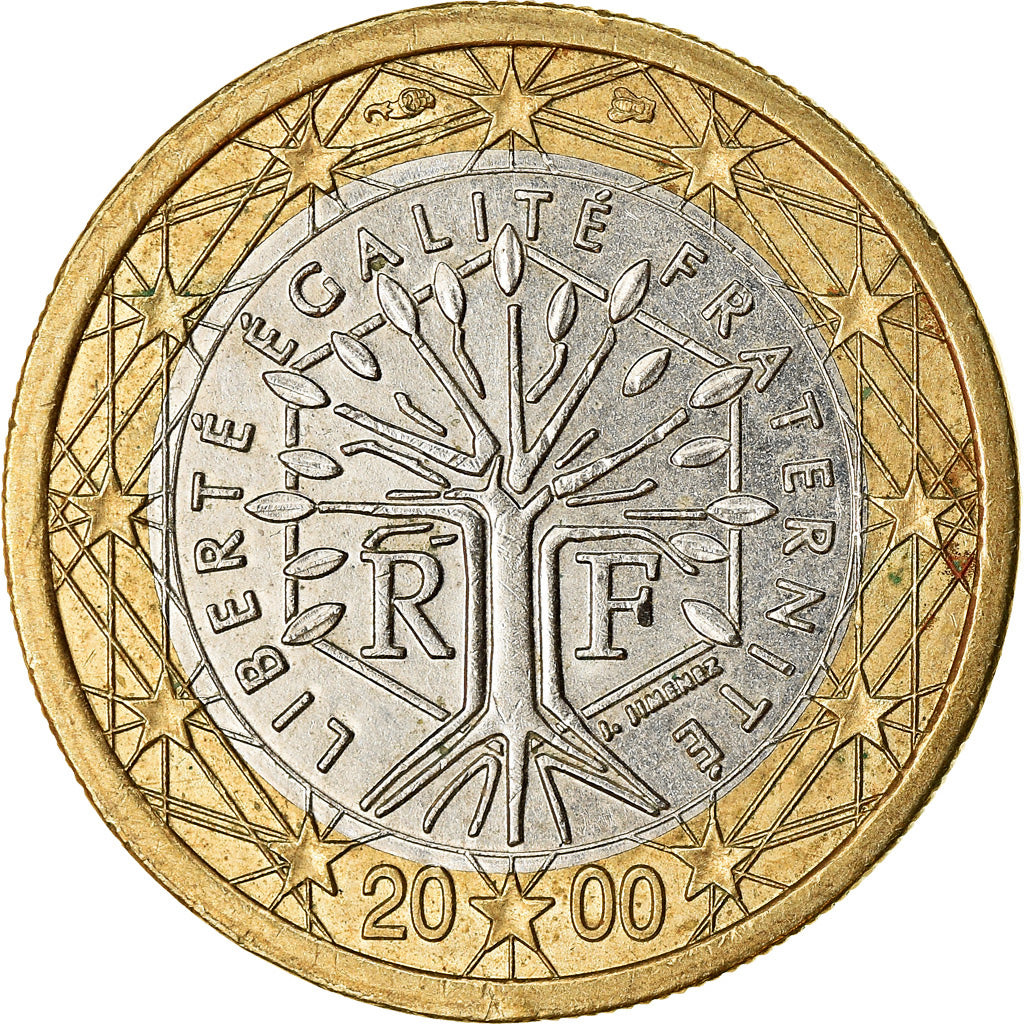Francja, Euro, 2000, Paris, EF(40-45), Bimetaliczny, KM:1288