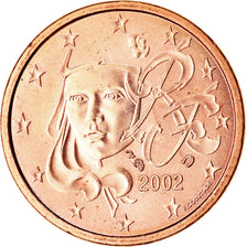 França, Euro Cent, 2002, AU(55-58), Aço Cromado a Cobre, KM:1282