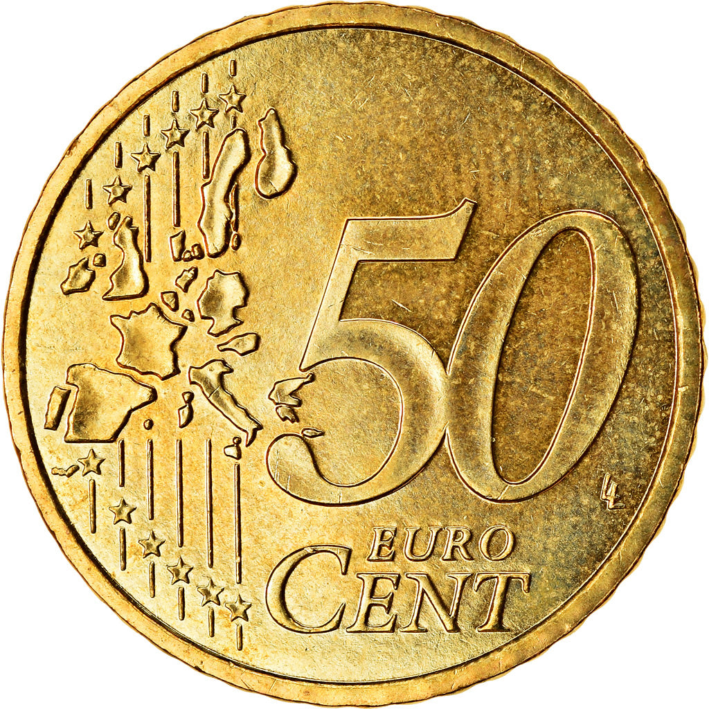 Francja, 50 Euro Cent, 2002, Paris, AU(55-58), Mosiądz, KM:1287