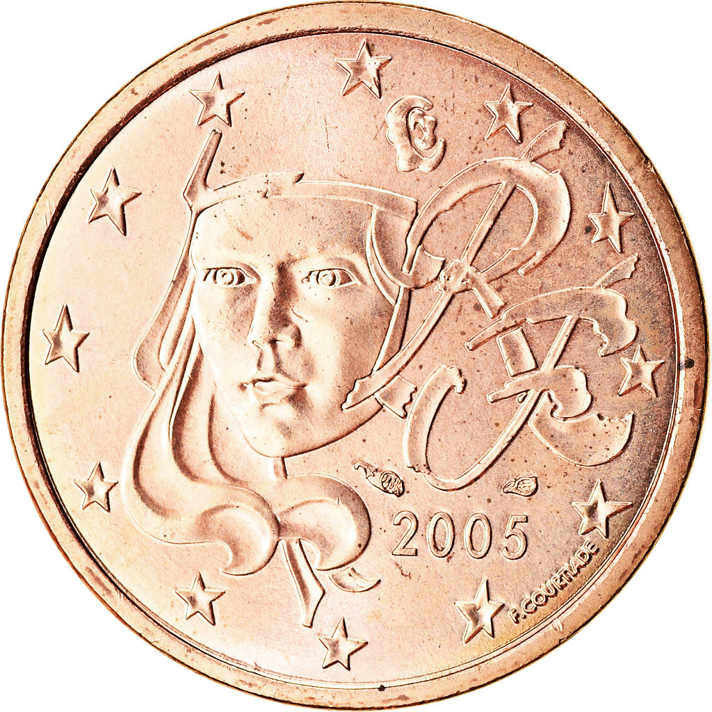 Francia, 5 Euro Cent, 2005, SPL-, Acciaio placcato rame, KM:1284