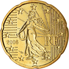 Frankreich, 20 Euro Cent, 2006, VZ, Messing, KM:1286