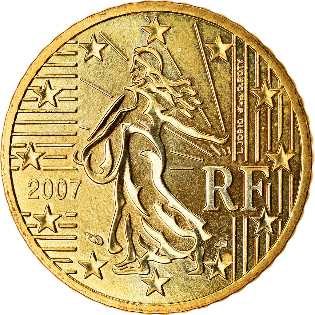 Francia, 50 Euro Cent, 2007, SPL-, Ottone, KM:1412
