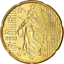 France, 20 Euro Cent, 2010, TTB, Laiton, KM:1411