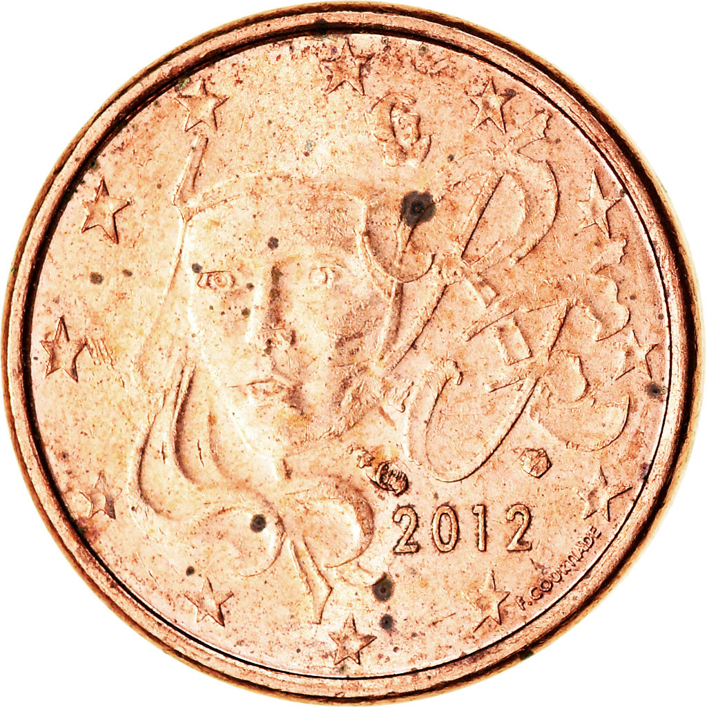 France, Euro Cent, 2012, EF(40-45), Copper Plated Steel, KM:1282
