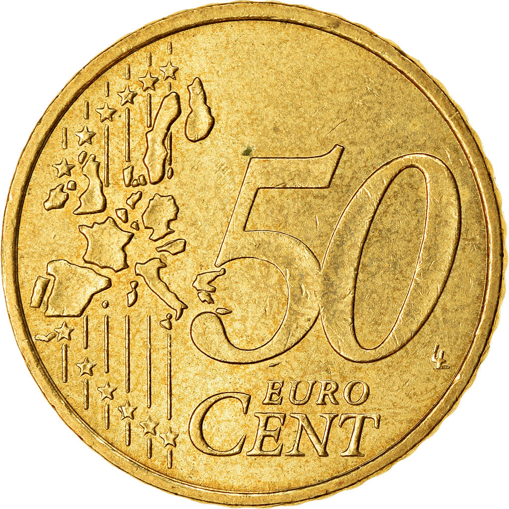 GERMANIA - REPUBBLICA FEDERALE, 50 Euro Cent, 2002, BB, Ottone, KM:212