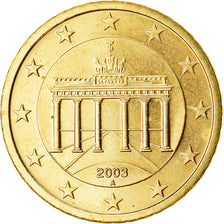 GERMANY - FEDERAL REPUBLIC, 50 Euro Cent, 2003, MS(63), Brass, KM:212