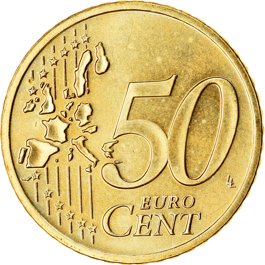 GERMANY - FEDERAL REPUBLIC, 50 Euro Cent, 2003, MS(63), Brass, KM:212