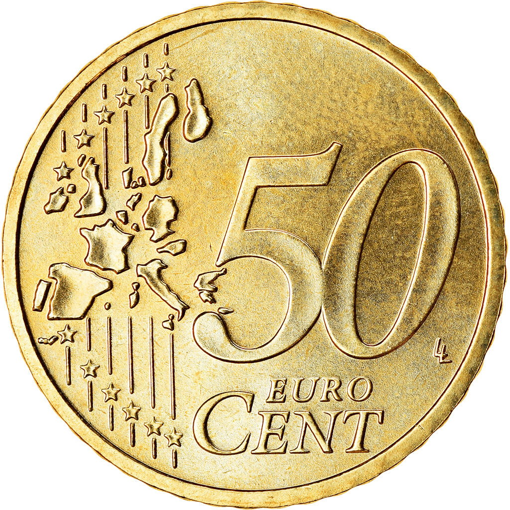 GERMANY - FEDERAL REPUBLIC, 50 Euro Cent, 2003, MS(63), Brass, KM:212