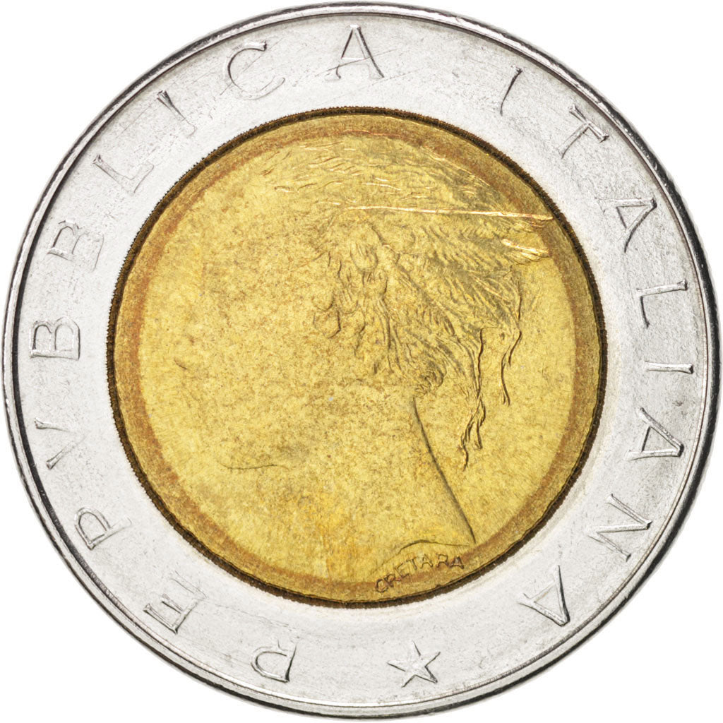 Coin, Italy, 500 Lire, 1982, Rome, MS(60-62), Bi-Metallic, KM:111