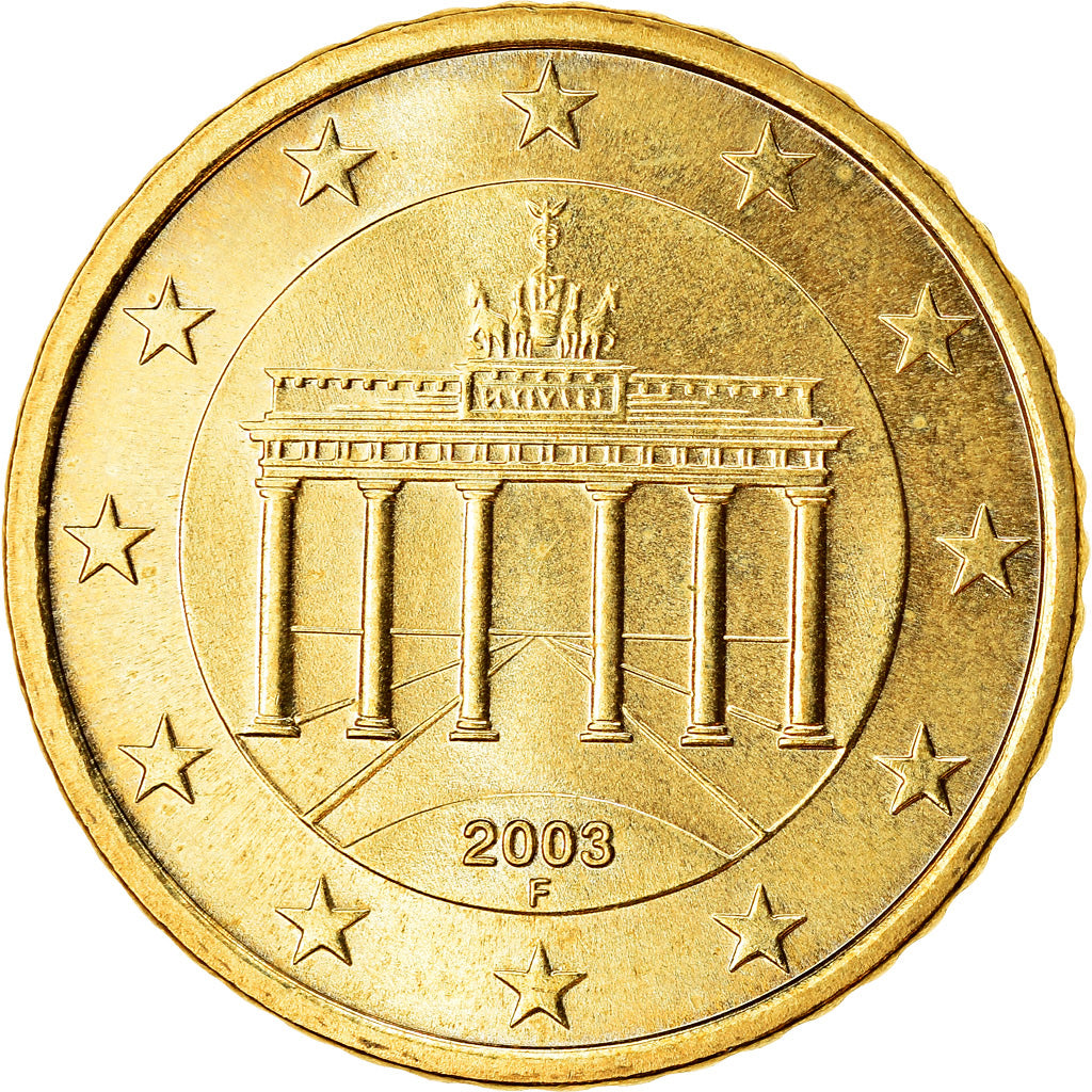 ALEMANIA - REPÚBLICA FEDERAL, 50 Euro Cent, 2003, SC, Latón, KM:212