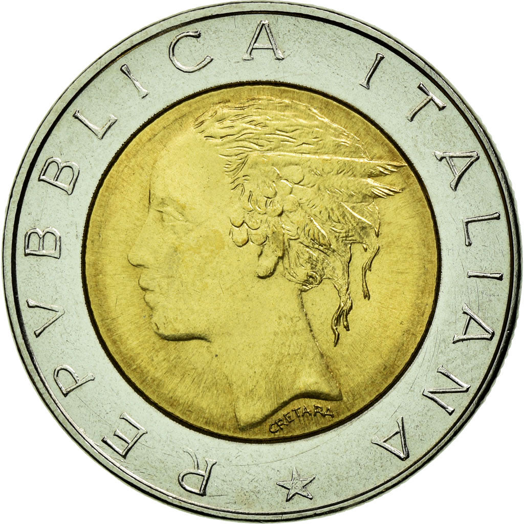 Coin, Italy, 500 Lire, 1982, Rome, MS(60-62), Bi-Metallic, KM:111