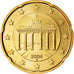 GERMANY - FEDERAL REPUBLIC, 20 Euro Cent, 2004, MS(63), Brass, KM:211