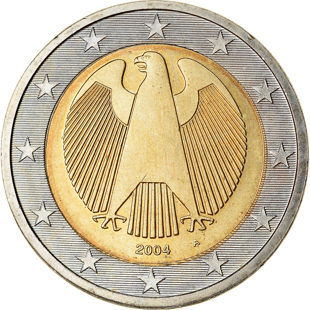 GERMANY - FEDERAL REPUBLIC, 2 Euro, 2004, MS(63), Bi-Metallic, KM:214