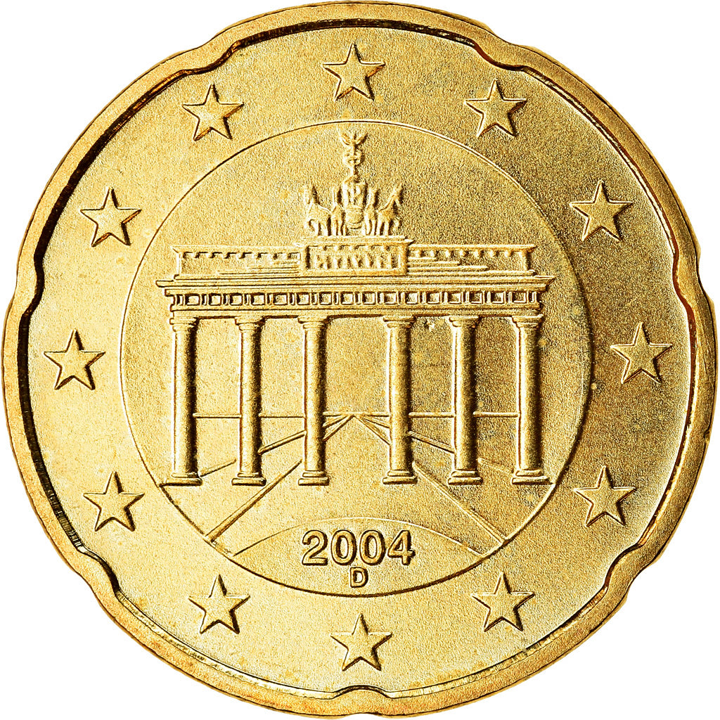 République fédérale allemande, 20 Euro Cent, 2004, SPL, Laiton, KM:211