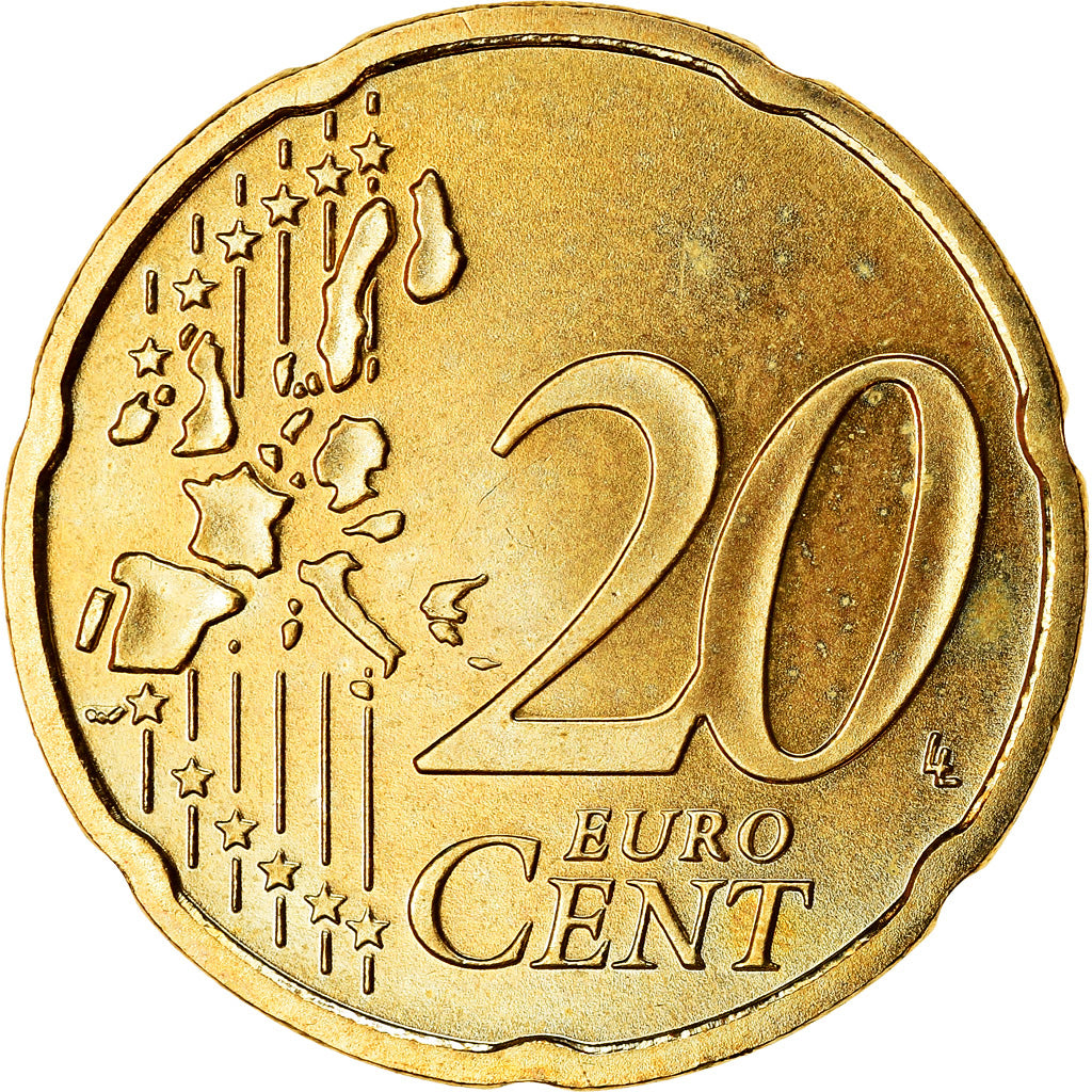 République fédérale allemande, 20 Euro Cent, 2004, SPL, Laiton, KM:211