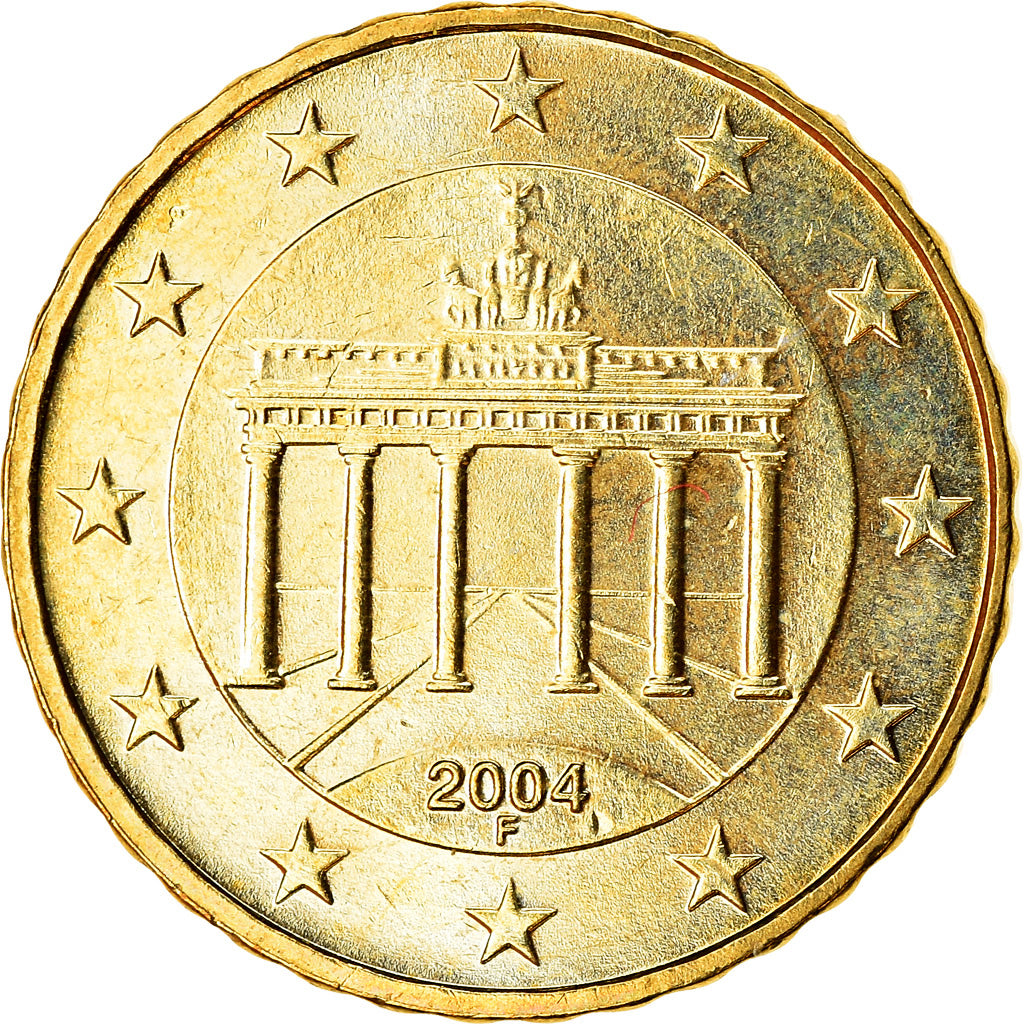 Niemcy - RFN, 10 Euro Cent, 2004, Stuttgart, MS(63), Mosiądz, KM:210