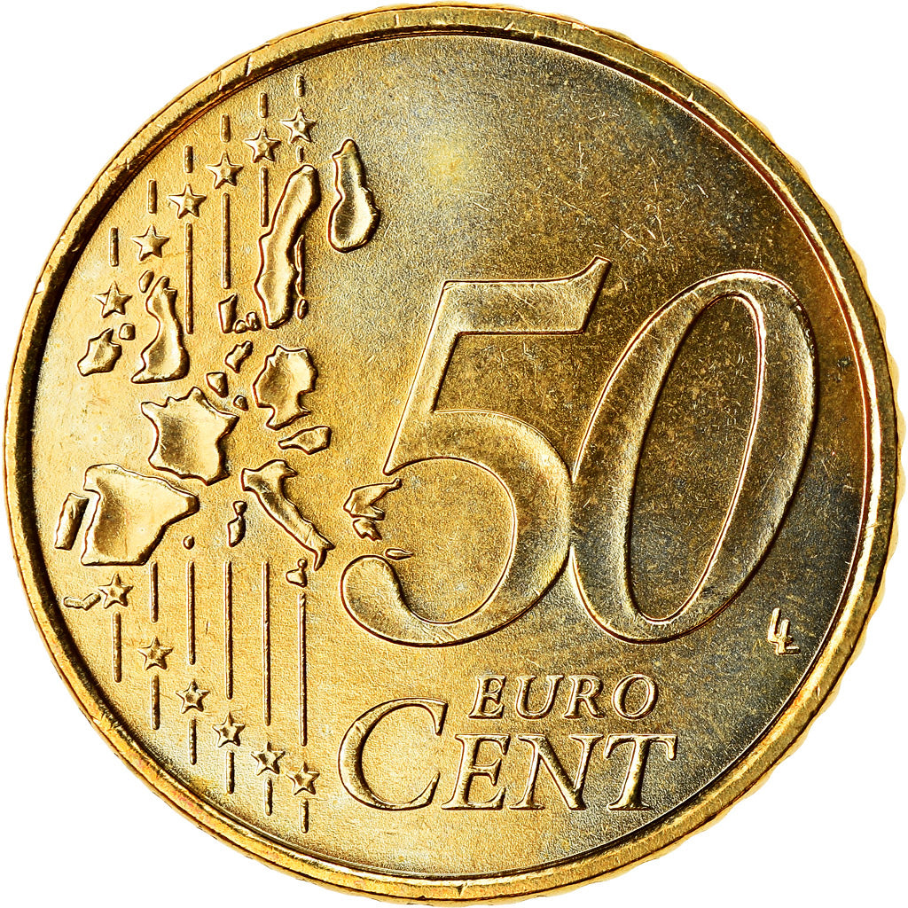 GERMANIA - REPUBBLICA FEDERALE, 50 Euro Cent, 2004, SPL, Ottone, KM:212