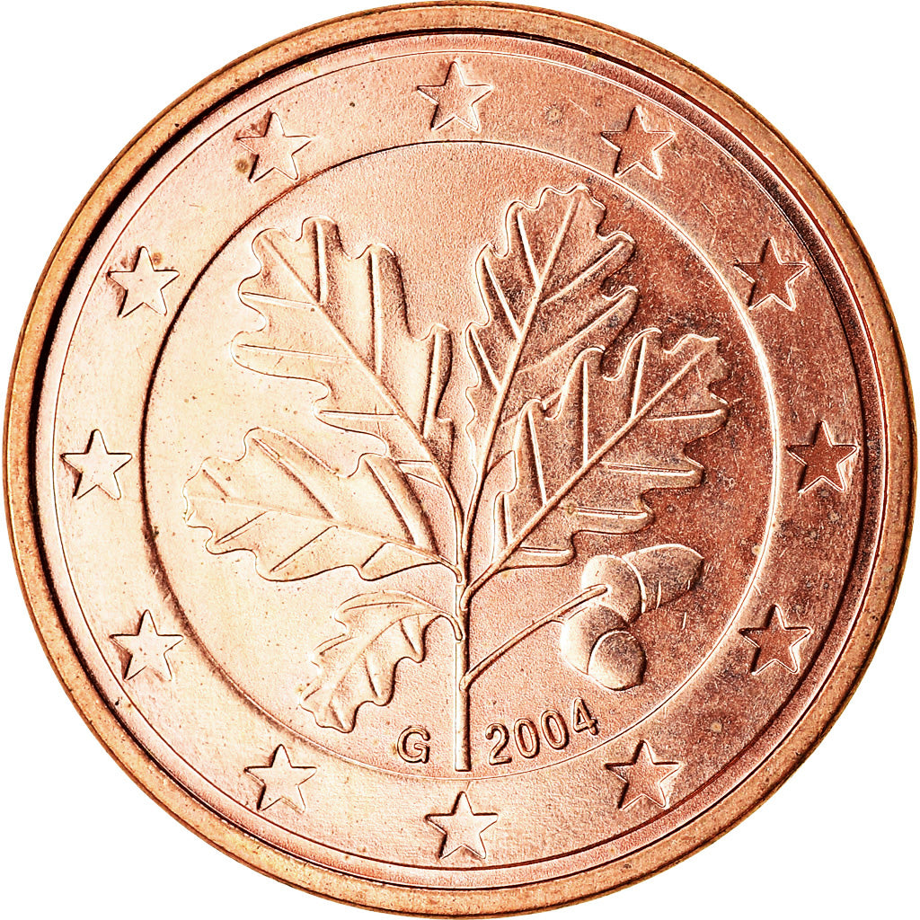 Niemcy - RFN, 5 Euro Cent, 2004, Karlsruhe, MS(63), Miedź platerowana stalą