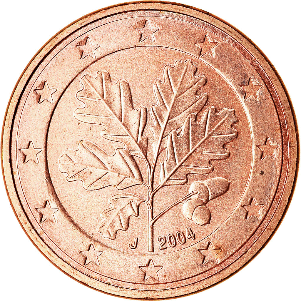 GERMANY - FEDERAL REPUBLIC, 5 Euro Cent, 2004, MS(63), Copper Plated Steel