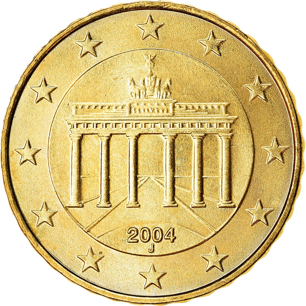 Niemcy - RFN, 10 Euro Cent, 2004, Hambourg, MS(63), Mosiądz, KM:210