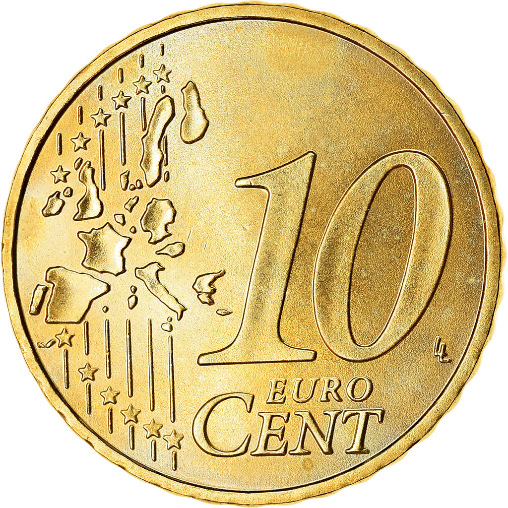 Niemcy - RFN, 10 Euro Cent, 2004, Hambourg, MS(63), Mosiądz, KM:210