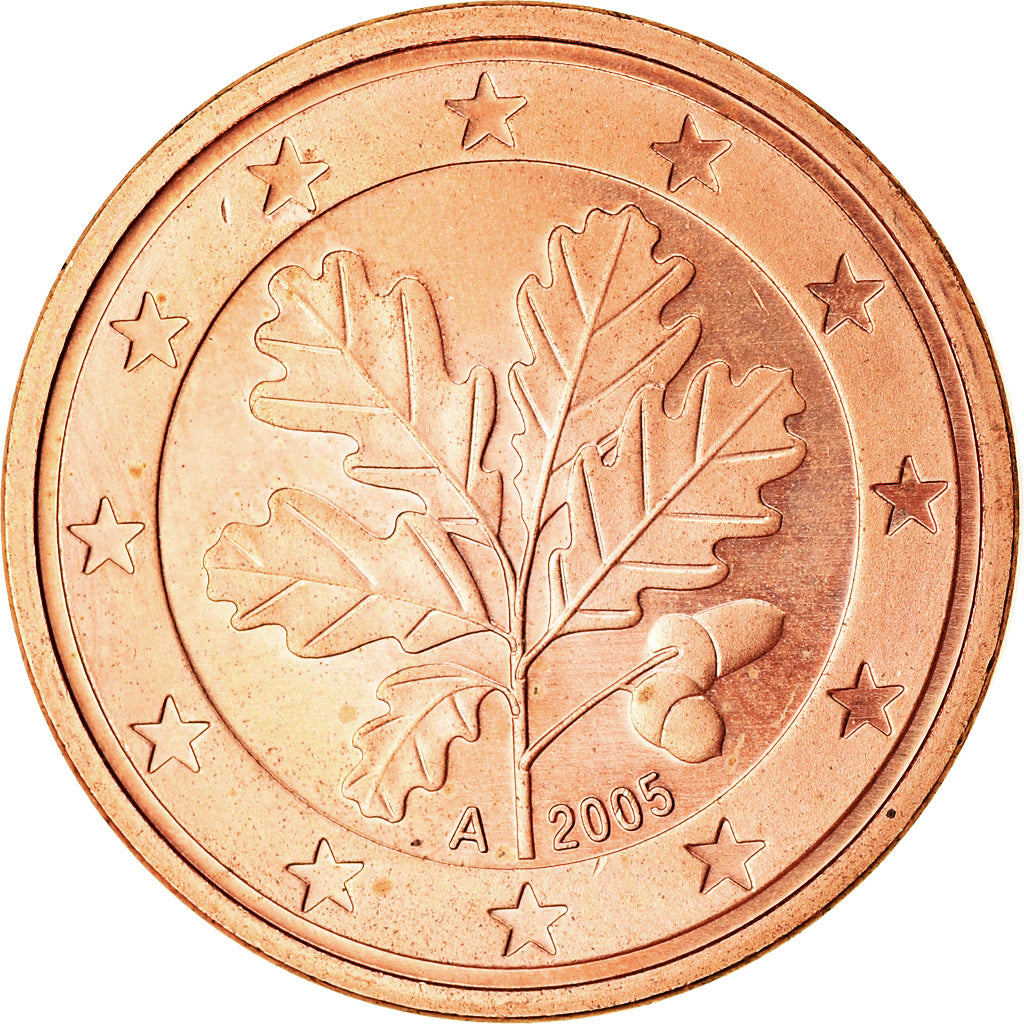 GERMANIA - REPUBBLICA FEDERALE, 5 Euro Cent, 2005, SPL, Acciaio placcato rame