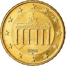 GERMANY - FEDERAL REPUBLIC, 10 Euro Cent, 2005, MS(63), Brass, KM:210