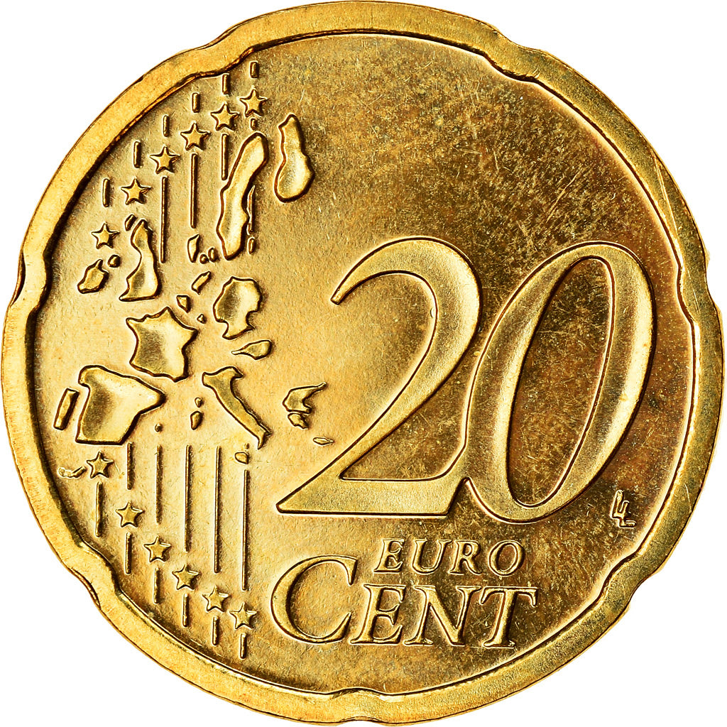 ALEMANHA - REPÚBLICA FEDERAL, 20 Euro Cent, 2005, MS(63), Latão, KM:211