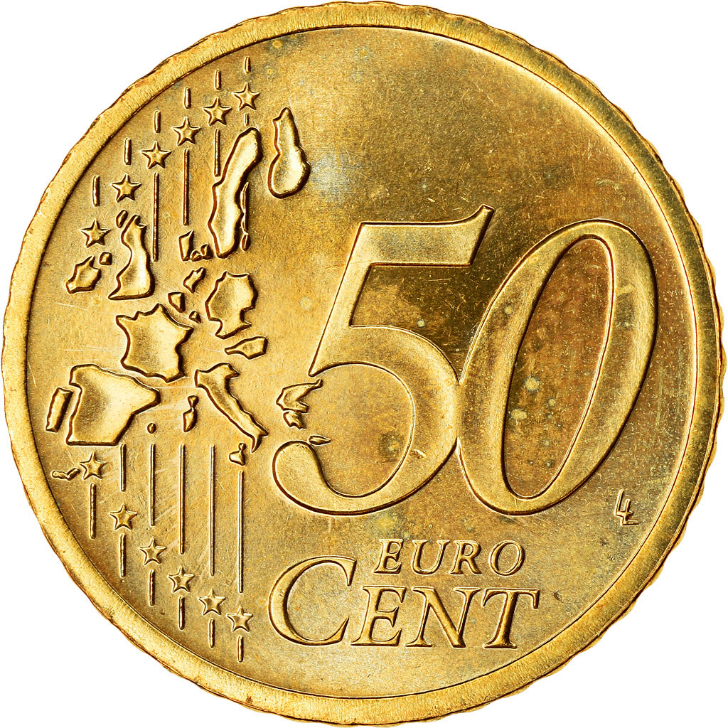 GERMANY - FEDERAL REPUBLIC, 50 Euro Cent, 2005, MS(63), Brass, KM:212
