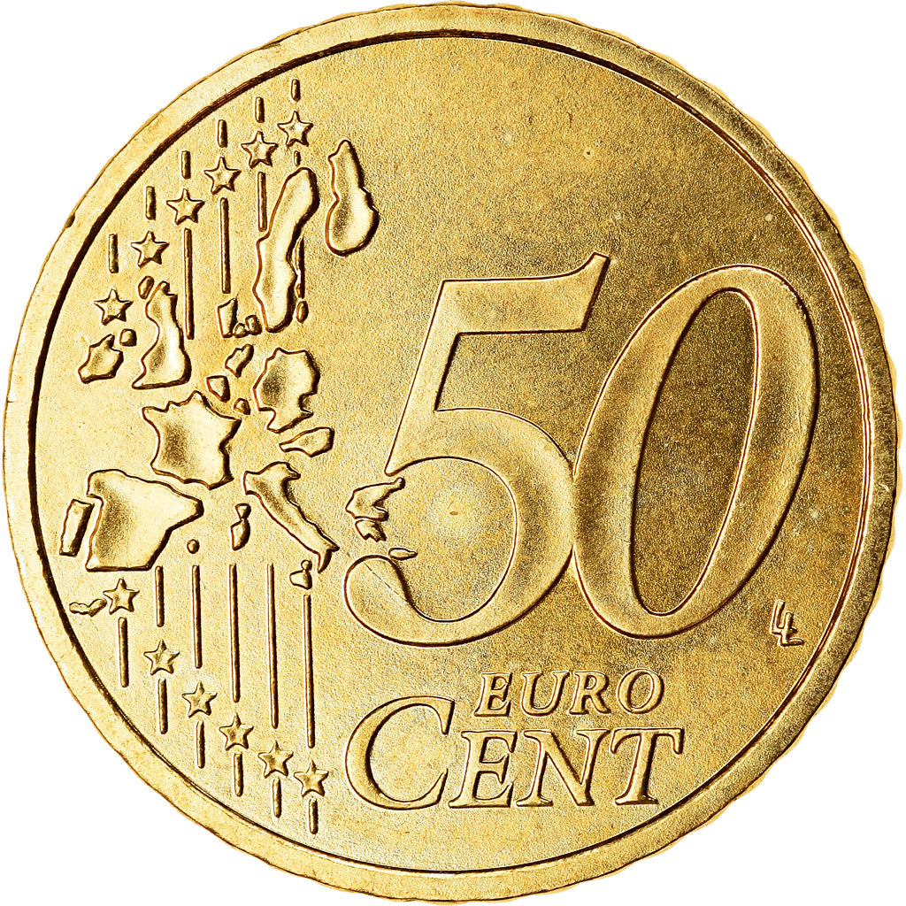 GERMANY - FEDERAL REPUBLIC, 50 Euro Cent, 2005, MS(63), Brass, KM:212