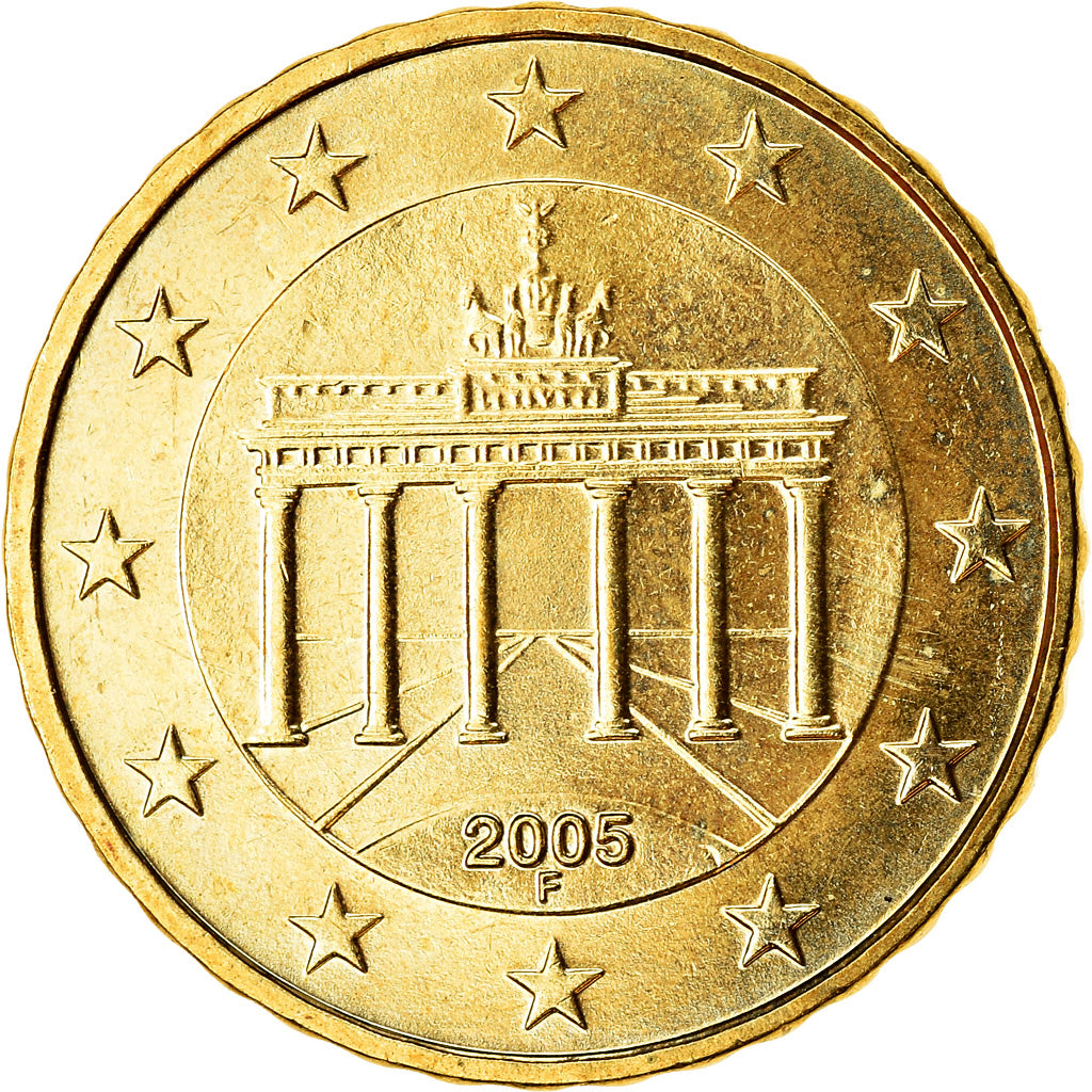 GERMANY - FEDERAL REPUBLIC, 10 Euro Cent, 2005, MS(63), Brass, KM:210