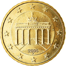 GERMANY - FEDERAL REPUBLIC, 10 Euro Cent, 2005, MS(63), Brass, KM:210