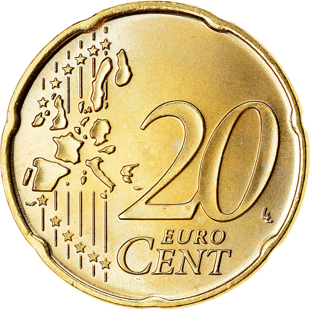 GERMANY - FEDERAL REPUBLIC, 20 Euro Cent, 2005, MS(63), Brass, KM:211