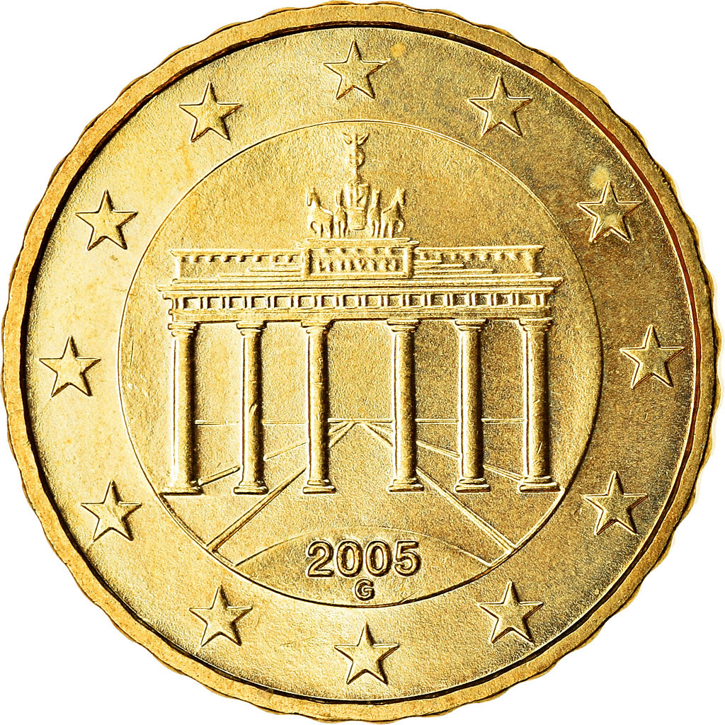 GERMANY - FEDERAL REPUBLIC, 10 Euro Cent, 2005, MS(63), Brass, KM:210