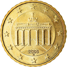 GERMANY - FEDERAL REPUBLIC, 10 Euro Cent, 2005, MS(63), Brass, KM:210