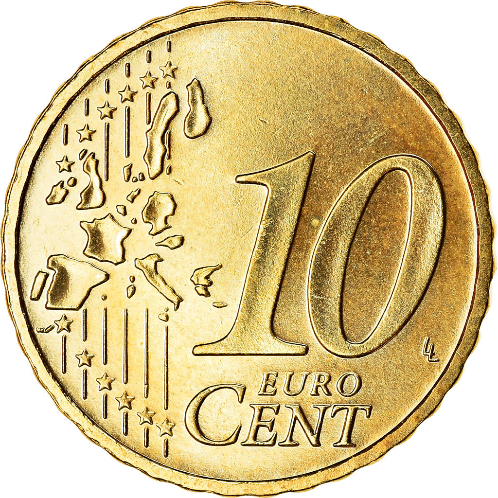 GERMANY - FEDERAL REPUBLIC, 10 Euro Cent, 2005, MS(63), Brass, KM:210