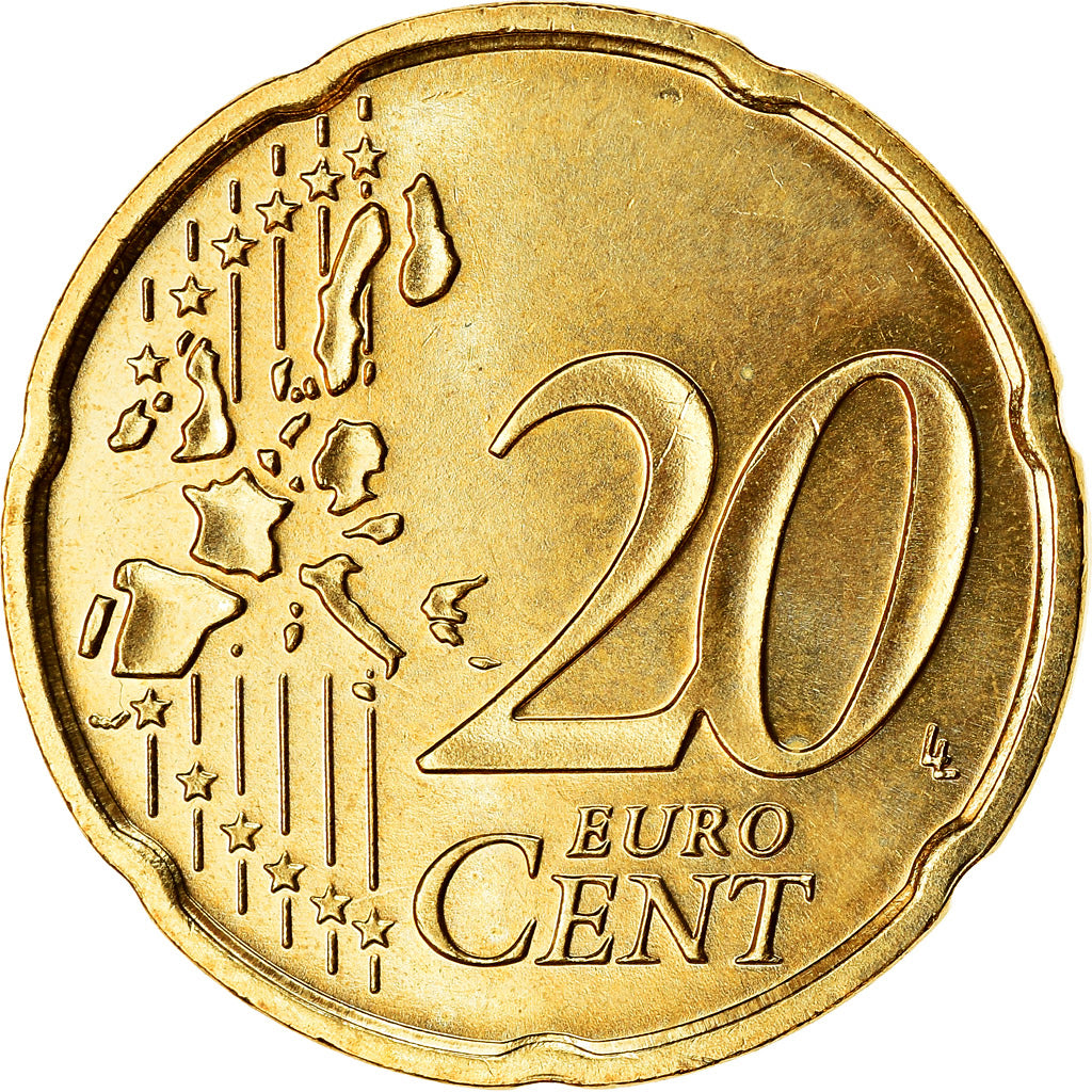 ALEMANHA - REPÚBLICA FEDERAL, 20 Euro Cent, 2005, MS(63), Latão, KM:211