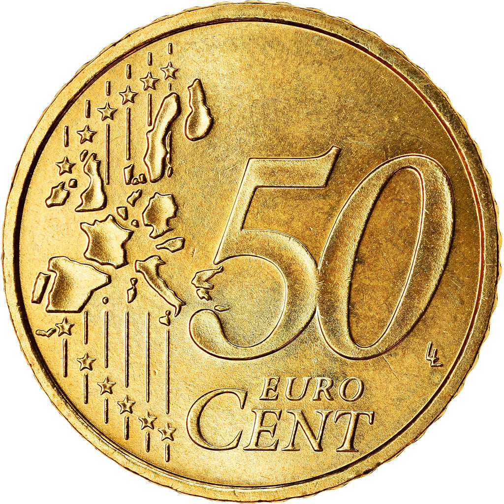 GERMANY - FEDERAL REPUBLIC, 50 Euro Cent, 2005, MS(63), Brass, KM:212
