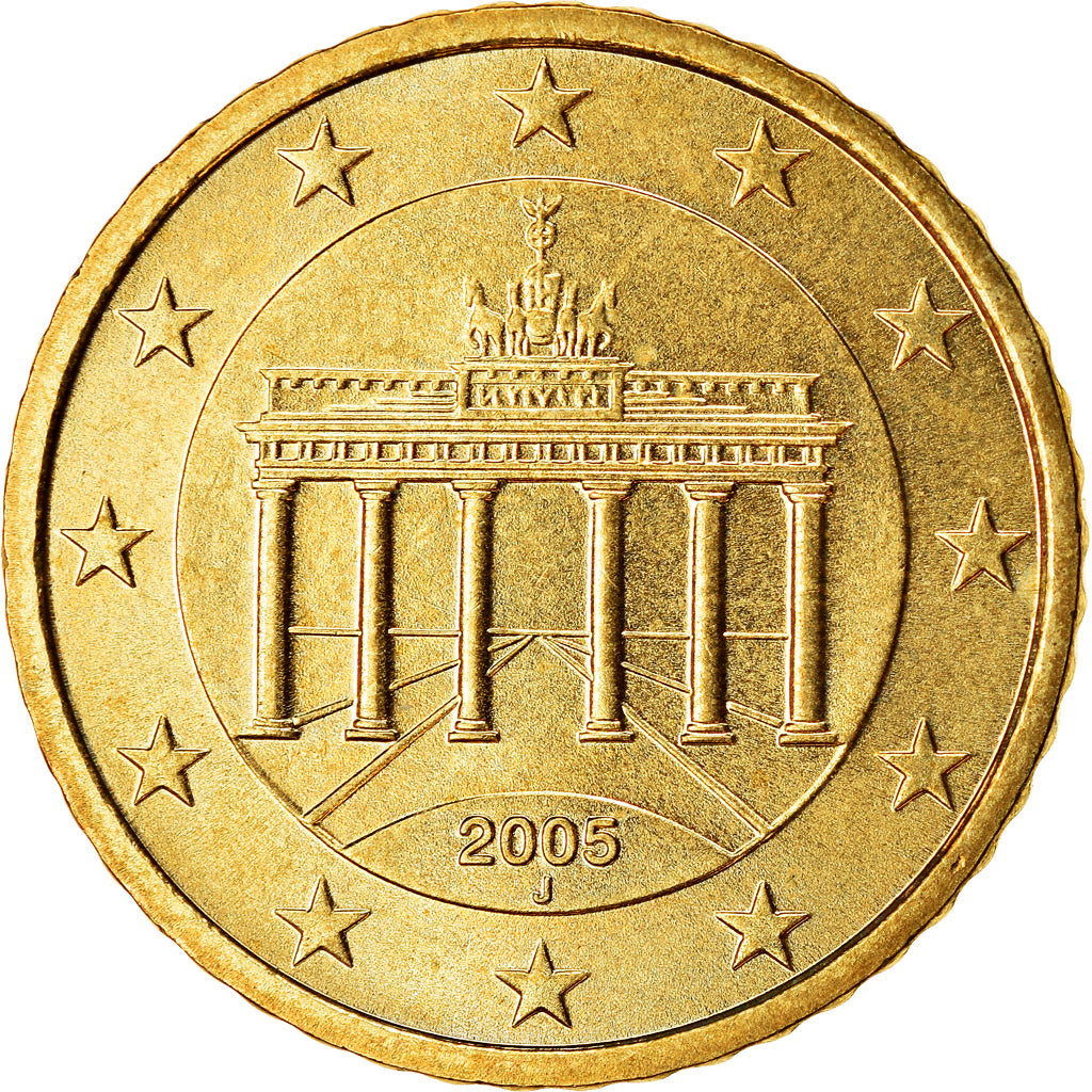 ALEMANIA - REPÚBLICA FEDERAL, 50 Euro Cent, 2005, SC, Latón, KM:212