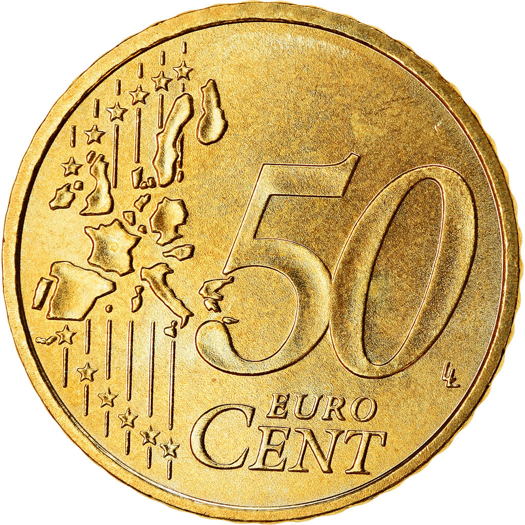 ALEMANIA - REPÚBLICA FEDERAL, 50 Euro Cent, 2005, SC, Latón, KM:212