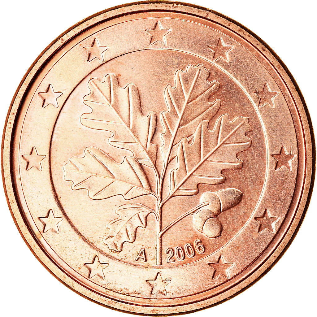 GERMANY - FEDERAL REPUBLIC, 5 Euro Cent, 2006, MS(63), Copper Plated Steel