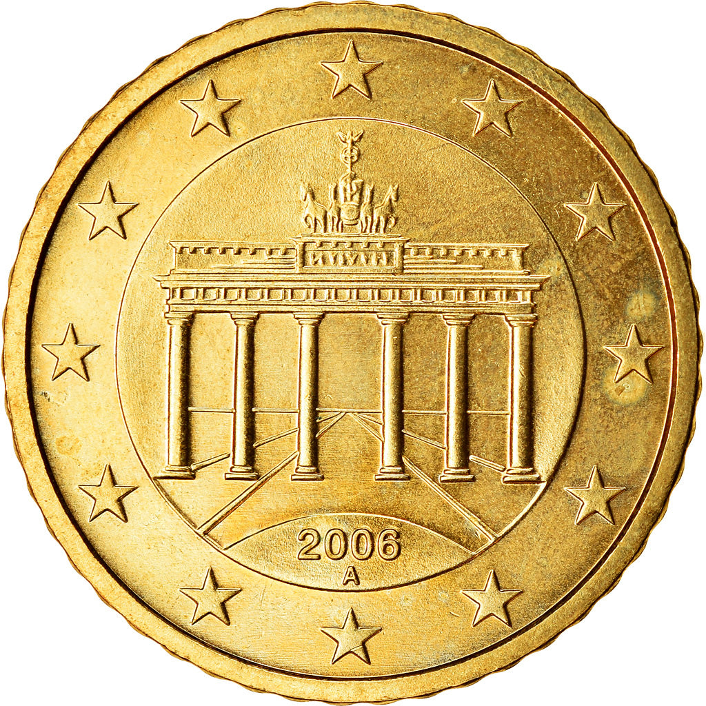 GERMANY - FEDERAL REPUBLIC, 50 Euro Cent, 2006, MS(63), Brass, KM:212