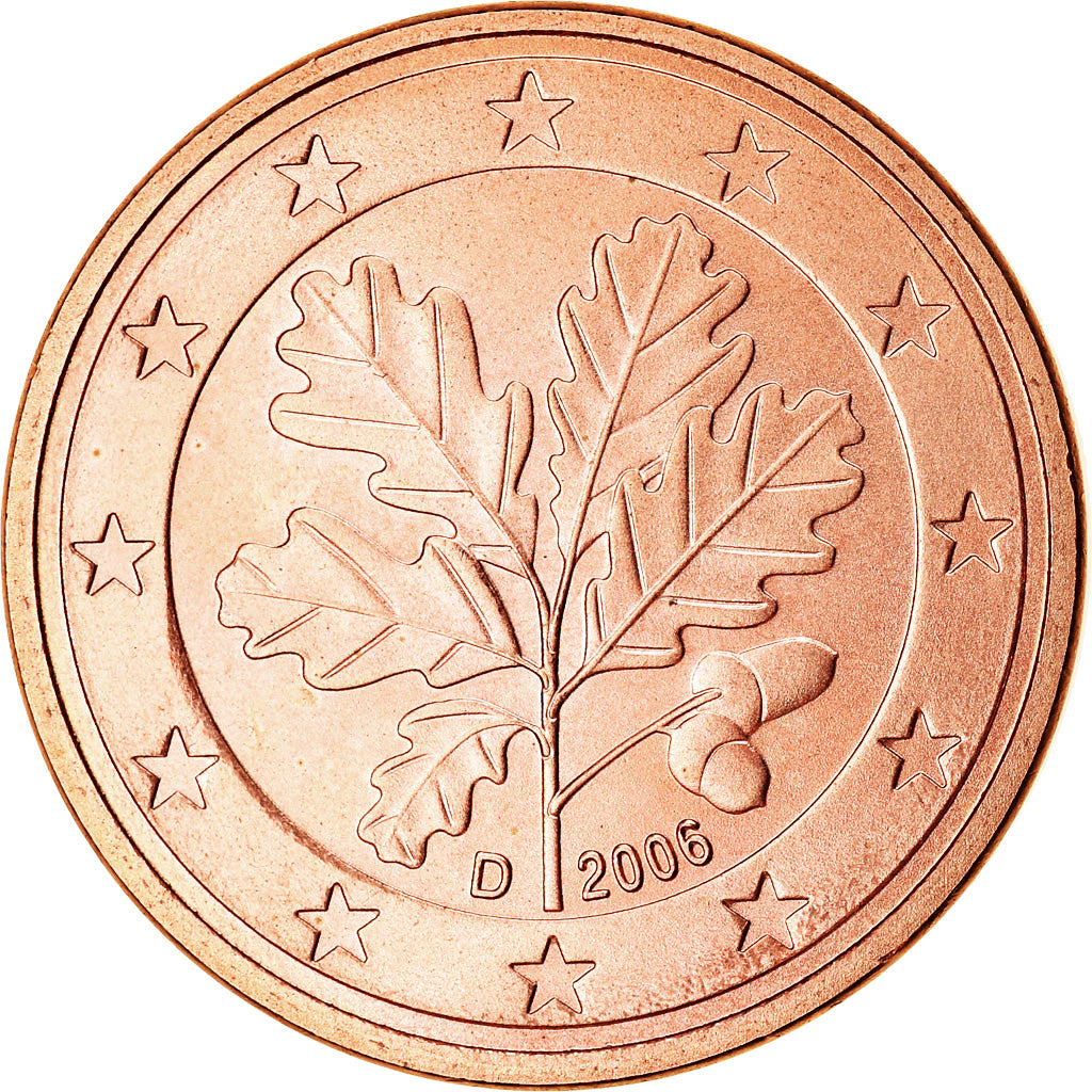Niemcy - RFN, 5 Euro Cent, 2006, Munich, MS(63), Miedź platerowana stalą